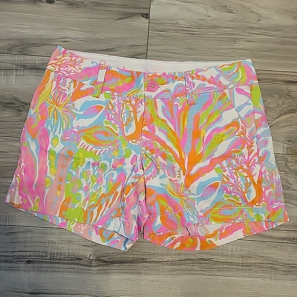 Lilly Pulitzer Shorts Womens 0 Multicolor The Callahan Shorts‎ 5" Inseam 92920